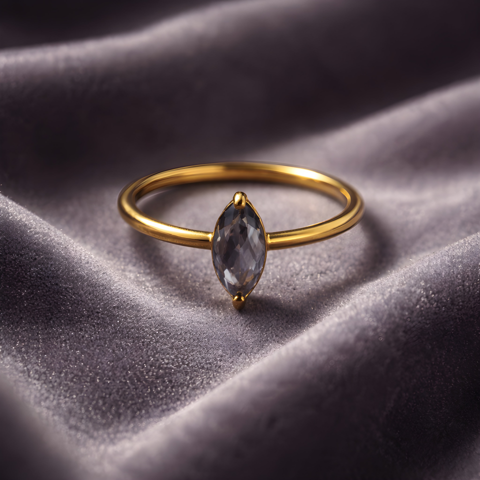 Tanzanit Taşlı Diamond Kesim  Gümüş Yüzük